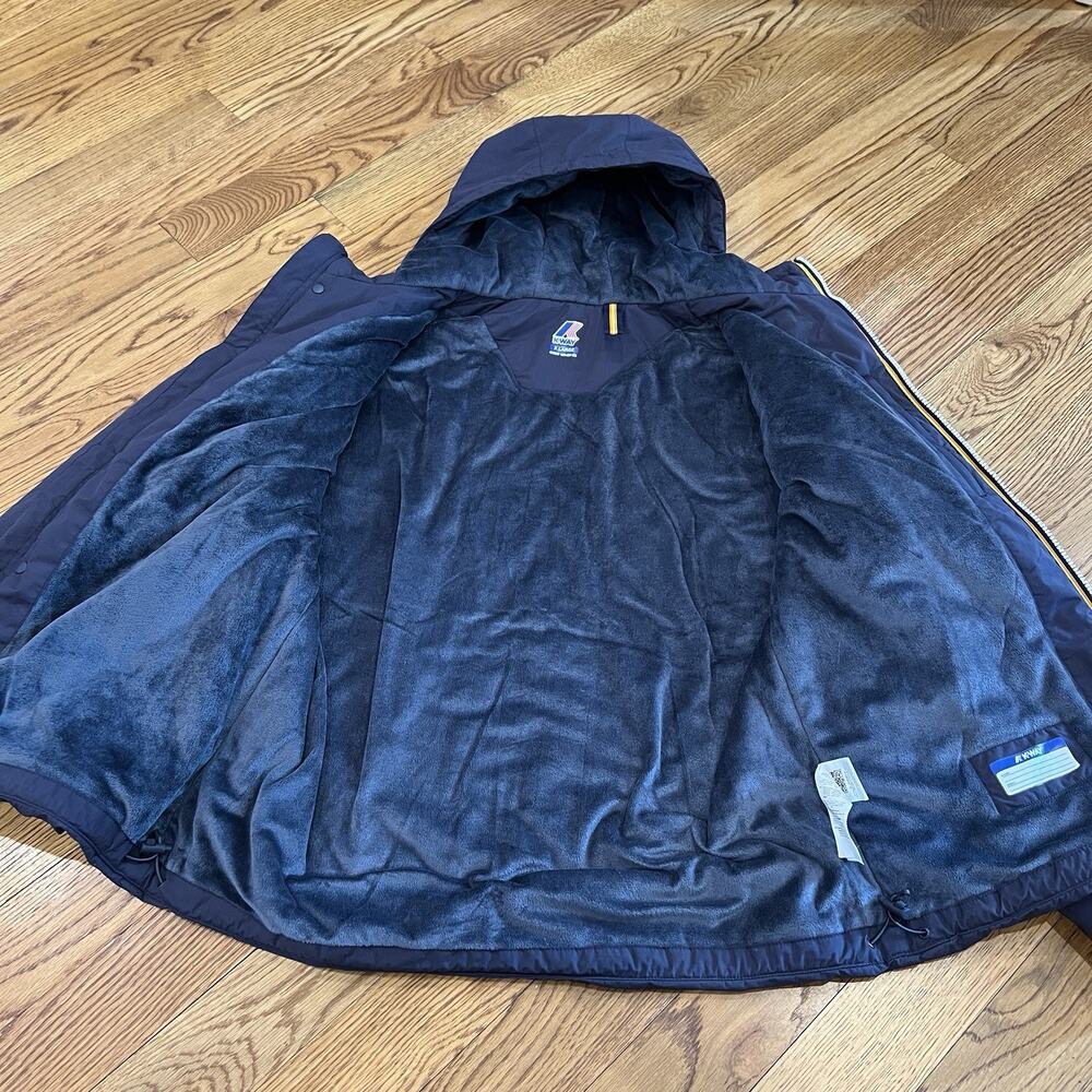 K-WAY Jack Ripstop Marmotta Full‎ Zip Fleece Lined Jacket Navy Blue Size XL - Picture 9 of 16